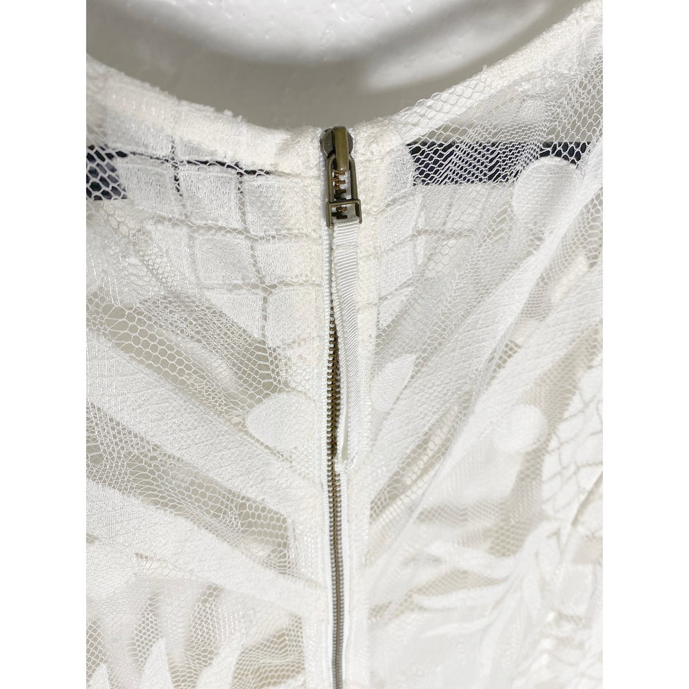 Anthropologie Women's Maeve Pina White Ivory Lace Pineapple Fit‎ & Flare Dress - Picture 9 of 15